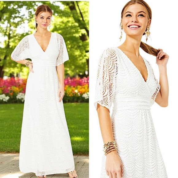 Lilly Pulitzer Dresses & Skirts - Lilly Pulitzer | Coastal Lace Bridal Bachelorette Maxi Parigi Dress